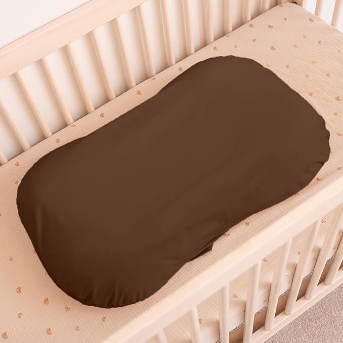 100% Waterproof Baby Lounger Cover - 2-Ply Organic Cotton Slipcovers Keep Your Lounger Clean & Your Baby Comfy - Machine Washable - (Lounger Not Included) - 2-Pack Includes Cream & Brown