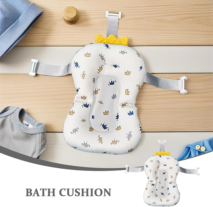 Toyvian Baby Bath Cushion 19.68X11.81 Inch Non-Slip Floating Baby Bathtub Seat Support for Infant Head Neck Back in Sink or Tub for Home and Travel