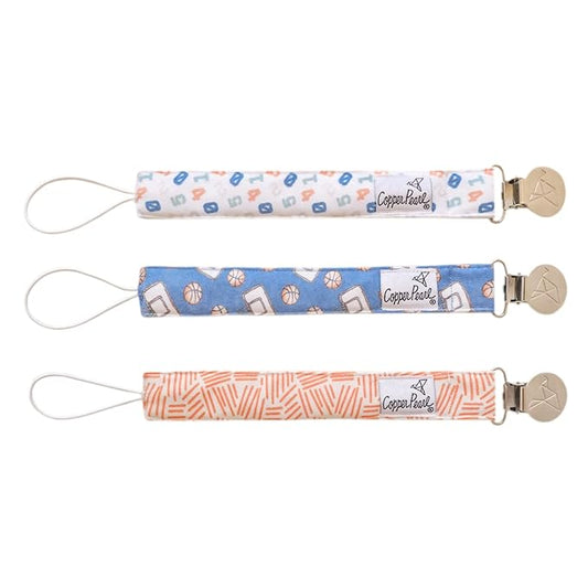 Copper Pearl Binky Clip Set 'Dunk' (Pack of 3)