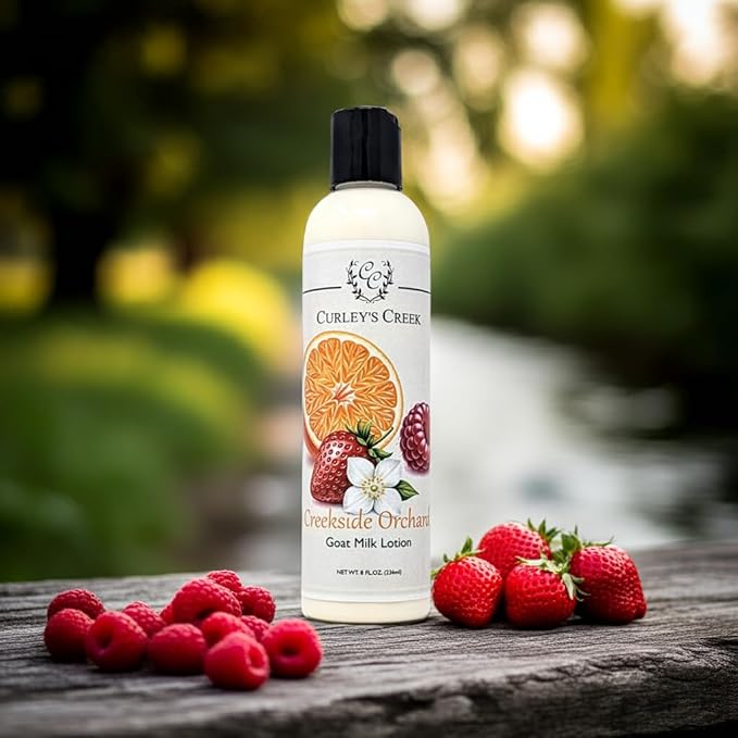 Curley's Creek Creekside Orchard | Goat Milk Lotion | Handmade Natural Skincare | Bright Fruity Freshness