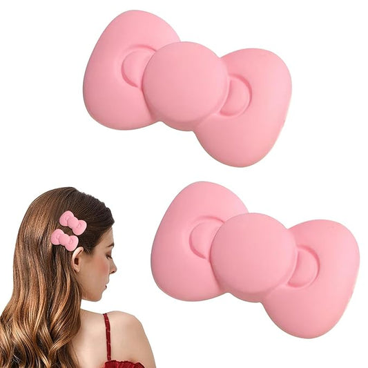 1Set of 2 Pink Bows Hair Clips for Girls,Bow Hair Barrettes for Women, Fashion Bow Hairpin Alligator Clips, Bows Hair Clips for Girls and Women Clips and Barrettes