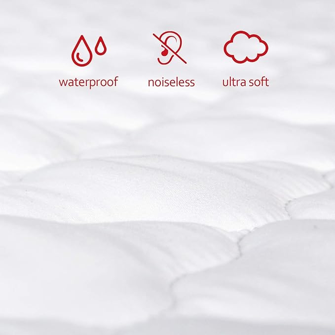 Moonsea Waterproof Pack and Play Sheets Compatible with 4moms Breeze Plus Playard, Pack and Play Mattress Pad, White