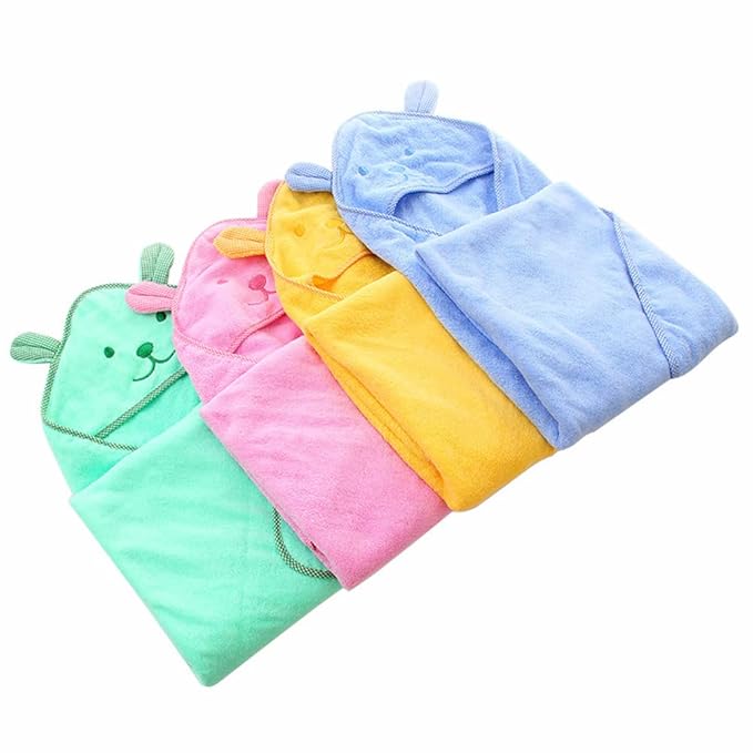 Baby Hooded Toddler Towel with Bear Ear- Soft and Thick 100% Cotton Bath Set for Kids Girls Boys Infant and Toddler, Good Choice (Green)
