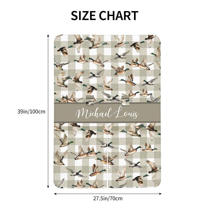 Personalized Wild Duck Baby Car Seat Canopy – Custom Name Opening Minky Nursing Cover, Infant Carseat & Stroller Cover for Newborn Boys Girls