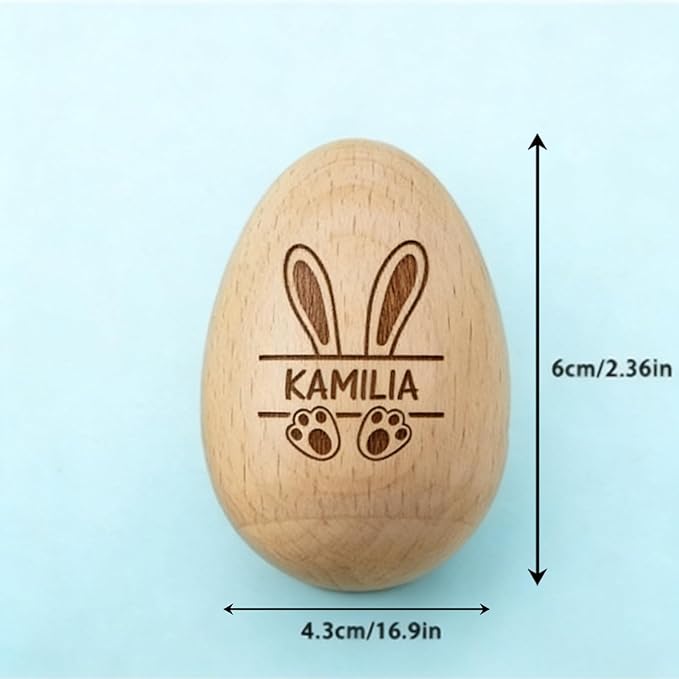Personalized Easter Egg Shaker First Easter Gift for Kids Musical Toddlers Easter Basket Stuffer Birthday for Children