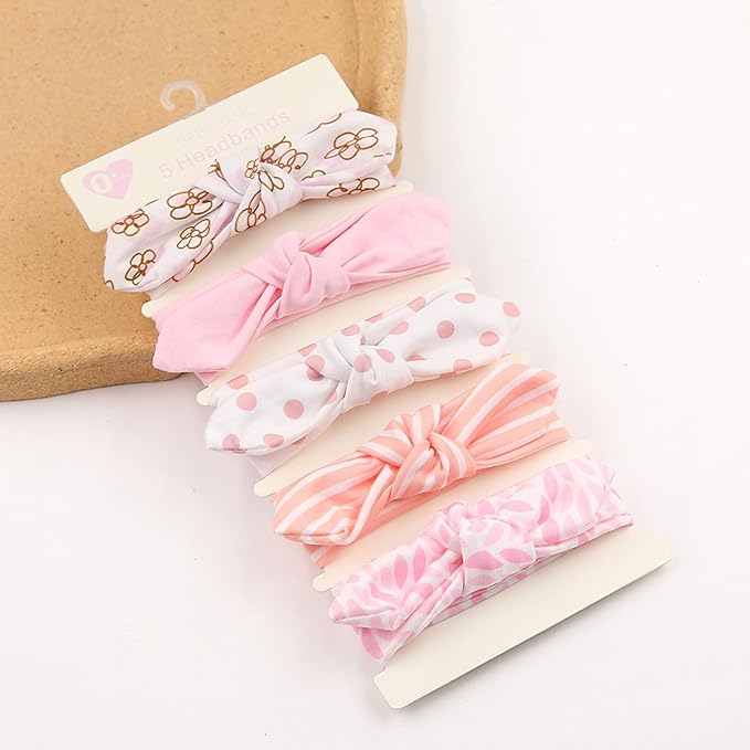 KIDOCHEESE Baby Headbands Soft Stretchy Baby Girl Bows Newborn Infant Toddler Headwrap Hair Accessories