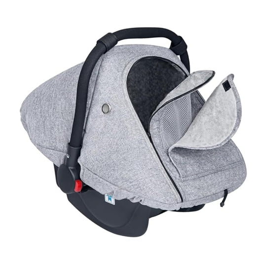 Fairy Baby Winter Car Seat Cover for Baby Carseat with Mesh Window(Grey),Infant Warm&Cozy Car seat Covers Baby for Travel, Waterproof CarSeat Cover for Babies.