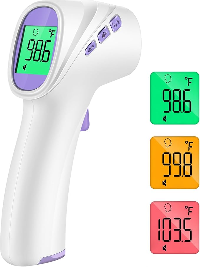 No-Touch Thermometer for Adults and Kids - 202 Pink & 2000 Purple