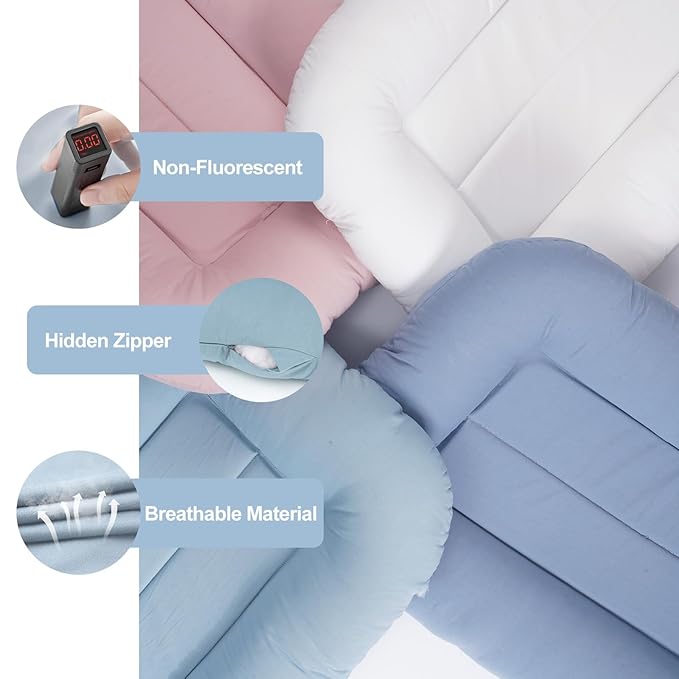 Baby Lounger, Portable Baby Lounger for Newborn, 0-24 Months, with Soft Cotton Cover, Baby Essentials Gifts(Ice Blue), Pallet of Product