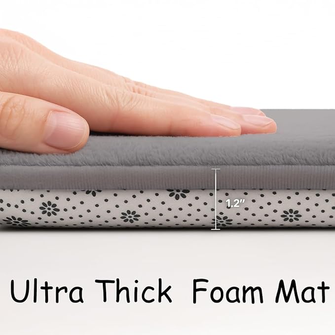 Baby Play Mat for Floor, 1.2″ Thick Foam 79X59 Playpen Mat, Ultra-Soft Velvet for Tummy Time & Crawling, Non-Slip Backing and Easy to Clean, Safe for Infants, Toddlers, and Kids (GRAY)
