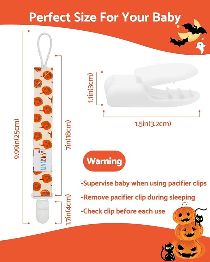 ALVABABY Pacifier Clips 8 Pack Pacifier Binky Paci Holder Leashes for Teethers 8DBP09A