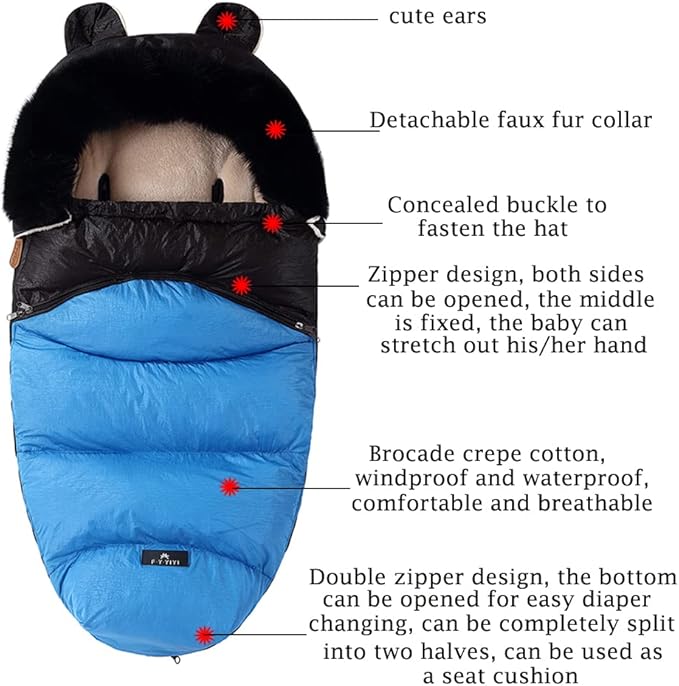 Pram Footmuff,Stroller Padded Footmuff Cover Cosy Toes,Baby Winter Foot Cover,Warmth,Windproof, Waterproof, Cold Resistant, Washable