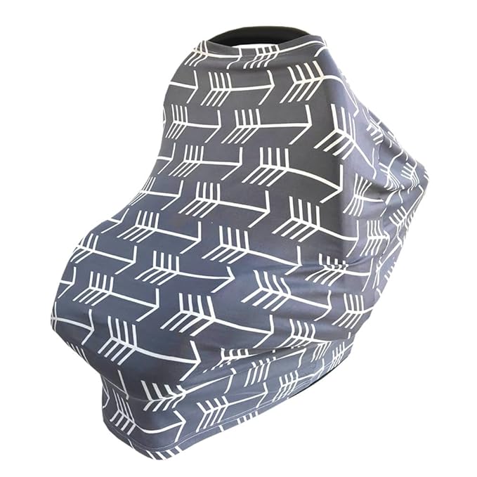 2 Pack Nursing Cover for Babies Versatile Baby Car Seat Cover for Newborn Grey Arrow Blue