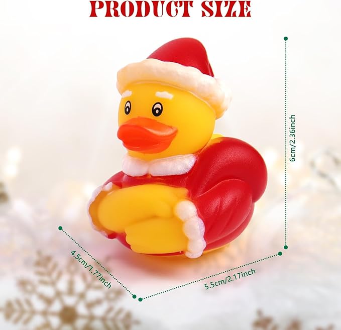 50 Pcs Christmas Rubber Ducks, Assortment Rubber Ducks in Bulks for Baby Bath School Classroom Prizes Jeeps Ducking, Christmas Party Favors, Christmas Stocking Stuffers