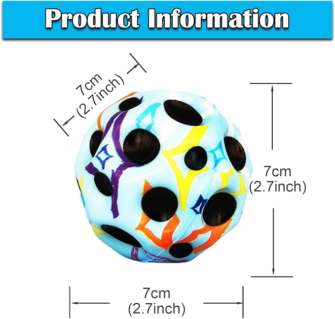 6 Pack Astro Jump Ball, Multicolored Spaceballs, Super High Bouncing Lightweight for Children, Bouncy Balls, Jumping Toy for Stress Relief