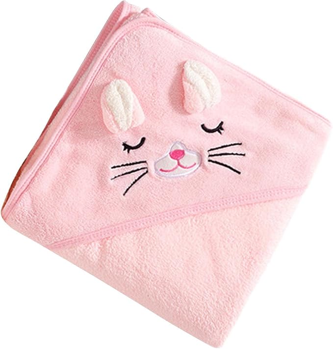 Hooded Baby Towel, Baby Bath Towel Hooded Bath Blanket, Baby Cotton Animal Face Hooded Towel, Absorbent Coral Fleece Hooded Baby Bath Shower Towel Gifts for Infant Newborn Toddlers, 31 * 31in