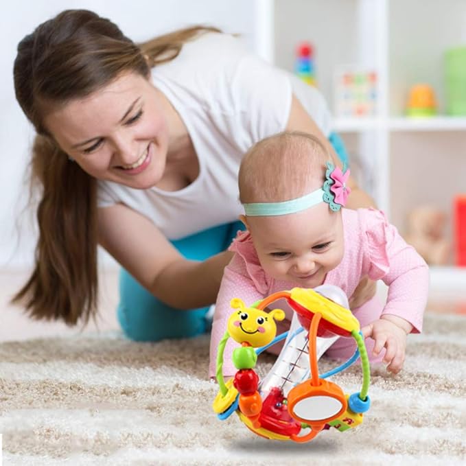 Yiosion Baby Toys 0-6-12 Months, Baby Rattle Toys Activity Ball Infant Toys 6 Month Old Baby Toys 3-6 Months, Shaker Grab Spin Travel Toys Easter Christmas Basket Stuffers Gifts