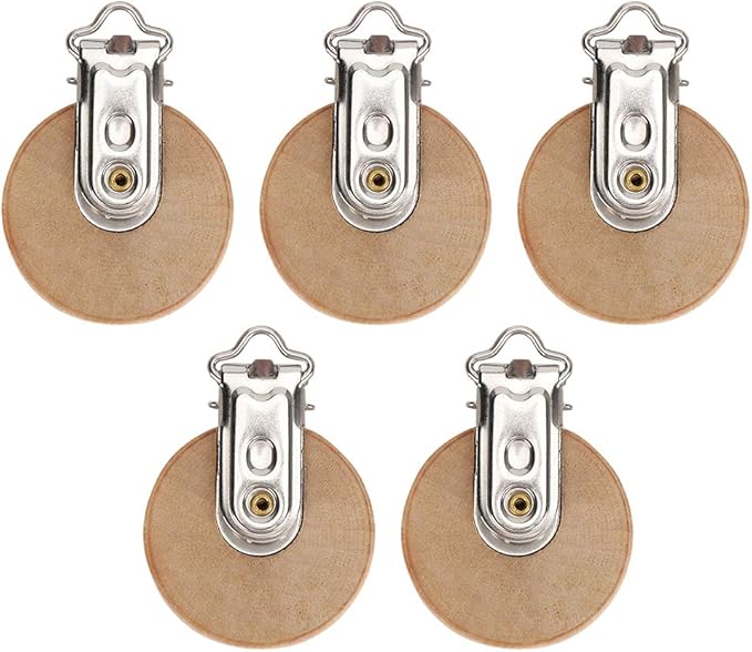 Alvinlite Beech Pacifier Clip 1.18inch Toy Strap Clip Small Accessories DIY Pacifier Holder Clip 5Pcs Soother