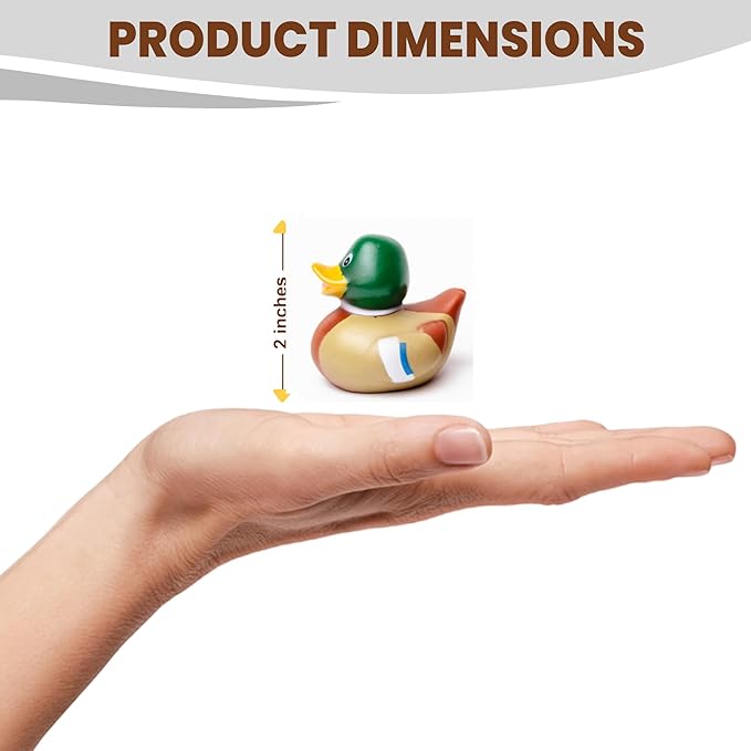 Mallard Rubber Duckies - Rubber Duck Bath Toys and Jeep Ducks (12 Pack)