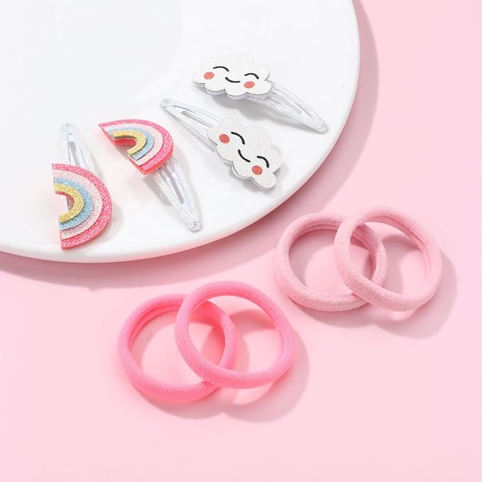 Baby Rainbow Cloud Headband Girls Hair Clips Pin Cloud Hair Band Rainbow Headwear BBG17 (Set-B)