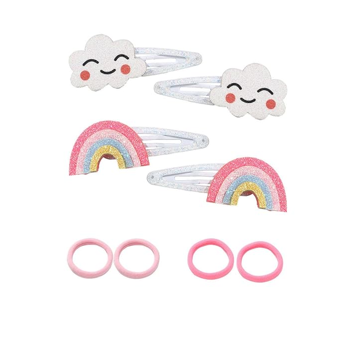 Baby Rainbow Cloud Headband Girls Hair Clips Pin Cloud Hair Band Rainbow Headwear BBG17 (Set-B)