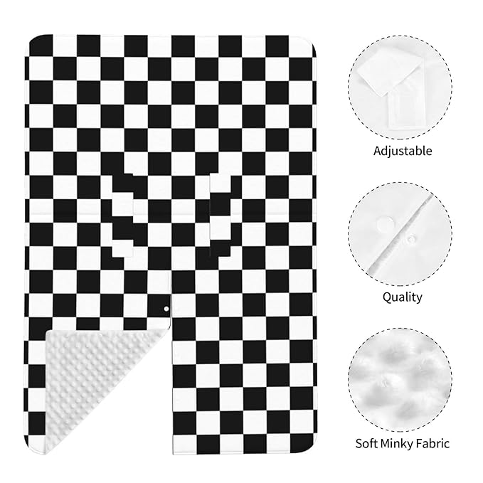 Black White Checkered Baby Car Seat Canopy Cover Multi Use Nursing Cover for Newborn Car Seat Canopy Mom Nursing Breastfeeding Covers Newborn Shower Gift