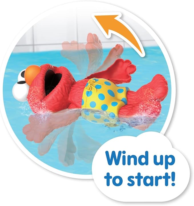 Sesame Street Swim and Splash 7-inch Elmo Wind Up Bath and Pool Toy, Kids Toys for Ages 2 Up by Just Play