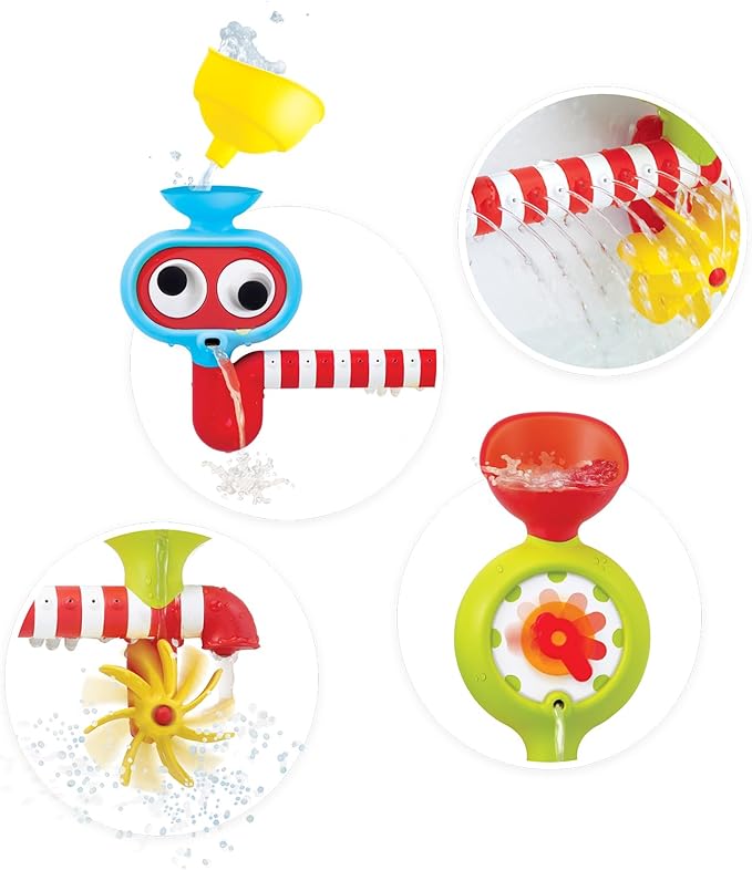 Yookidoo Submarine Spray Station Kids Bath Toy (Ages 2+) Mold-Free, Wall-Mounted, Battery-Operated Shower Head & Spin N Sprinkle Set for Fun Baby Bathtime Play with Magical Water Effects