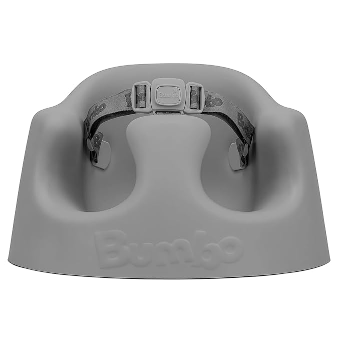 Bumbo Foam Infant Floor Seat Plus+ with Tray for Babies 3 to 12 Months Old, Monsoon - Portable Soft Baby Chair with Large Legroom and 3-Point Harness for Feeding and Play