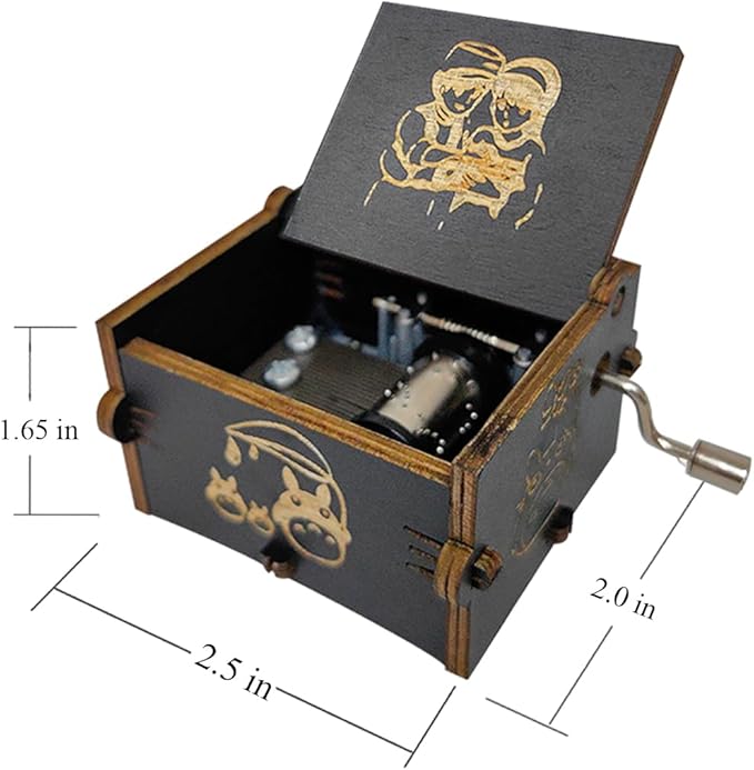 Howl's Moving Castle Wooden Music Box, Anime Theme Music Box, Anime Fan Wooden Hand Crank Music Box, Perfect for Kids, Birthday, Christmas, Halloween. (Howl's Moving Castle song)