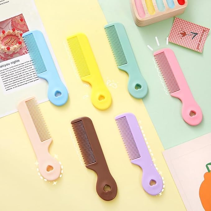 4Pcs Baby Combs with Round Colorful Soft Bristle Tips, Gentle on Sensitive Scalp Skin for Newborns, Infants, Toddlers for Nursery Newborn Infant Girl Boy Kids Comb Baby，Grooming and Healthcare Kits