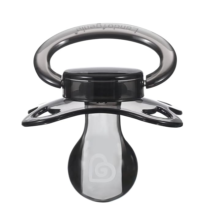 Landofgenie Large Shield Adult Size Pacifiers Set Moon Shape Transparent Design Pacifier Black