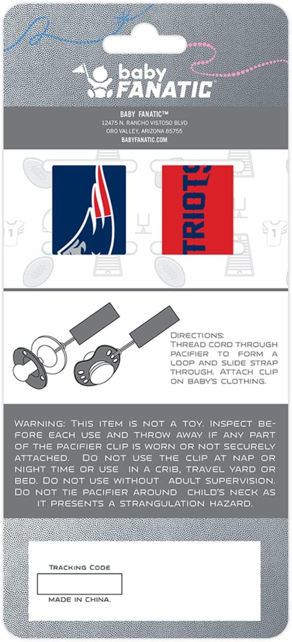 BabyFanatic Officially Licensed Unisex Pacifier Clip 2-Pack - NFL