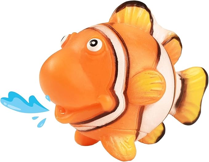 BOHS Rubber Squirting Fish - Cute Floating Cartoon Soft - Baby Bath Play Water Marine Animals Toys - 6 Count