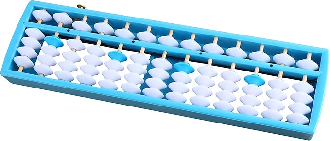 Larcele Bead Arithmetic Counting Abacus with Reset Button,13 Column SP-02 (Blue 2)