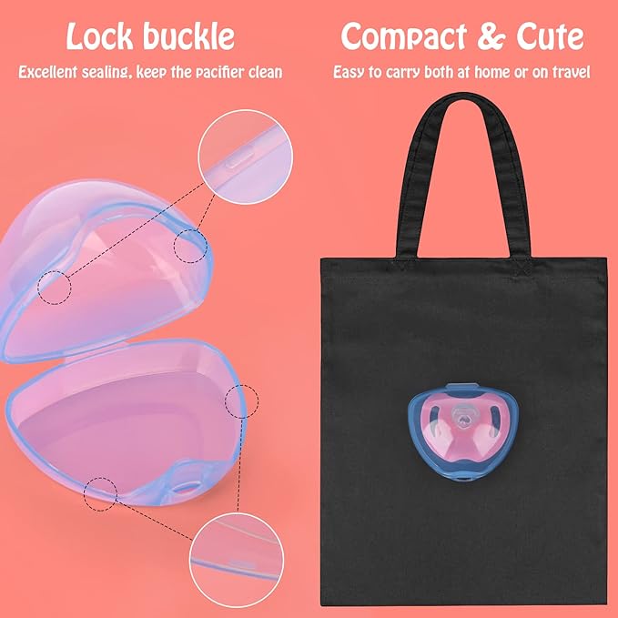 Accmor Pacifier Case, Pacifier Holder Case, Pacifier Container for Travel, BPA Free,Transparent Blue, 2 Pack