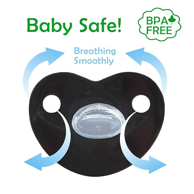 Bling Personalized Black Baby Pacifier with Pacifier Clips and Anti-dust Cover A-Z 26 Letters(Black,E)