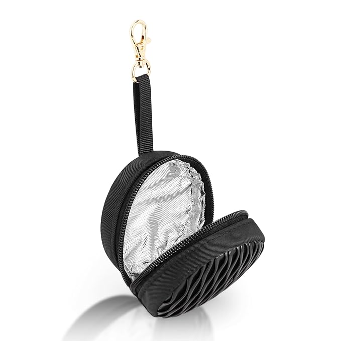 Pacifier Holder Case with Clip - Pacifier CharmPod with Clasp for Mom Bag Easily Attach to a Diaper Bag or Purse(Black)