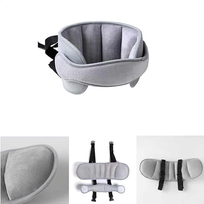 Car Seat Head Support Band, Safety Car Seat Neck Relief, Adjustable Child Car Seat, Infants and Baby Head Support(Gray)