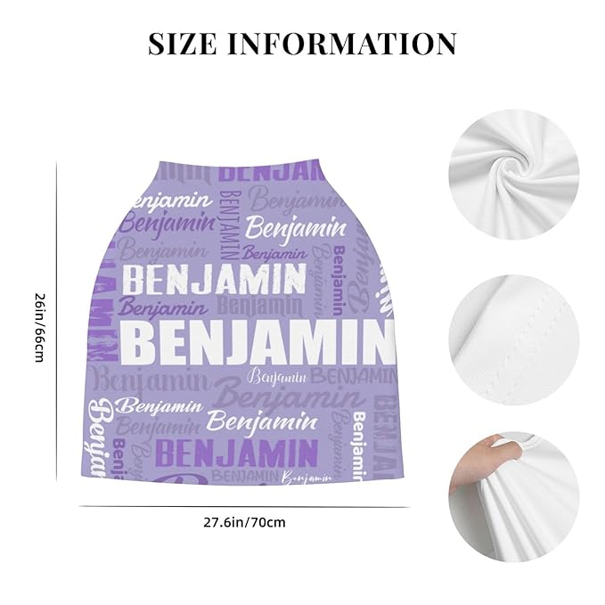 Personalized Baby Car Seat Cover for Boys Girls, Custom Monogram Nursing Covers for Breastfeeding with Name, Infant Stroller Cover, Optional Baby Bib, Baby Swaddle Set for Newborn Infant