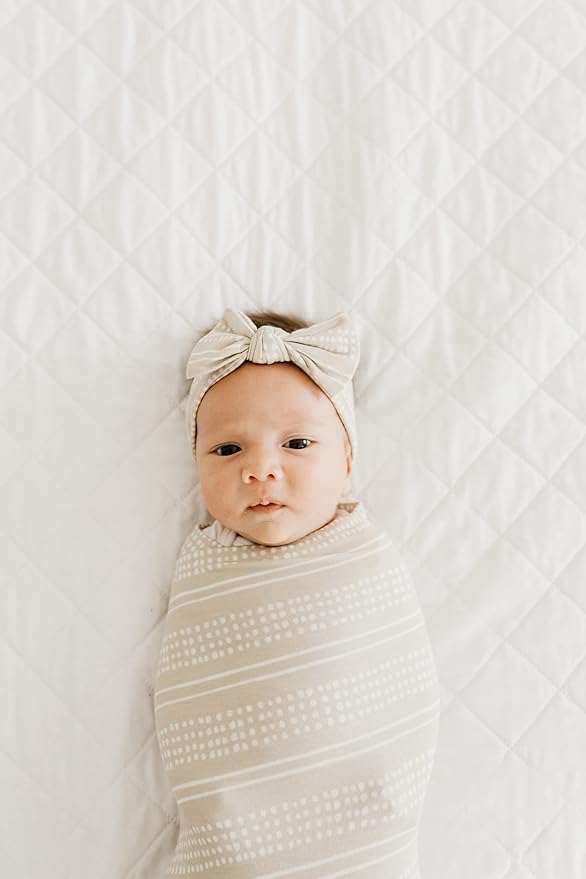 Copper Pearl Baby Bows: Stylish Headbands for Baby Girls, Premium Soft and Stretchy Baby Headbands, Perfect for Newborns, Trendy Designs - Clay