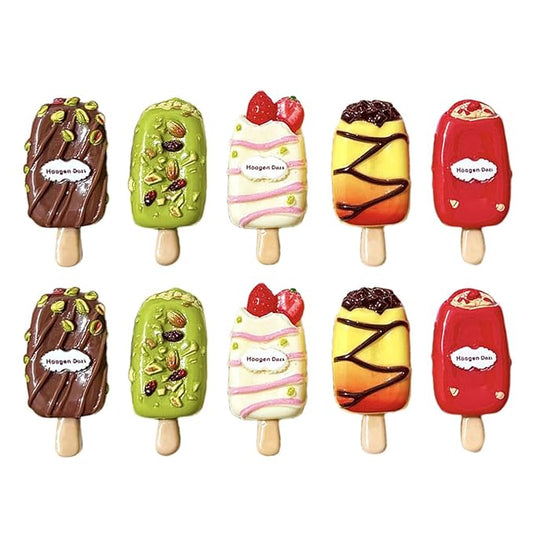 5 Pairs(10 Pcs) Super Cute Lovely Summer Realistic Mini Icecream Hairpin Ice Sucker Hair Clips Hair Decoration Women Girls Salon Hairstyle Hairdressing Grip -Icecream 2