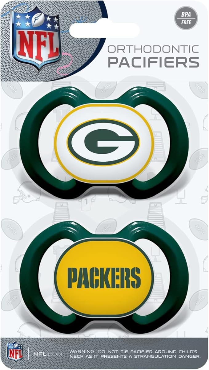 Baby Fanatic Pacifier 2-Pack - NFL Green Bay Packers - Officially Licensed League Gear
