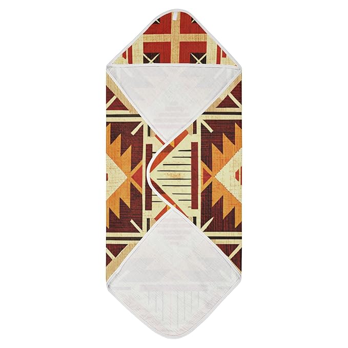 Native American Style Baby Towel Ultra Soft Hooded Towels for Babies - Ultra Absorbent Cotton Bath Towels 30x30 Inch
