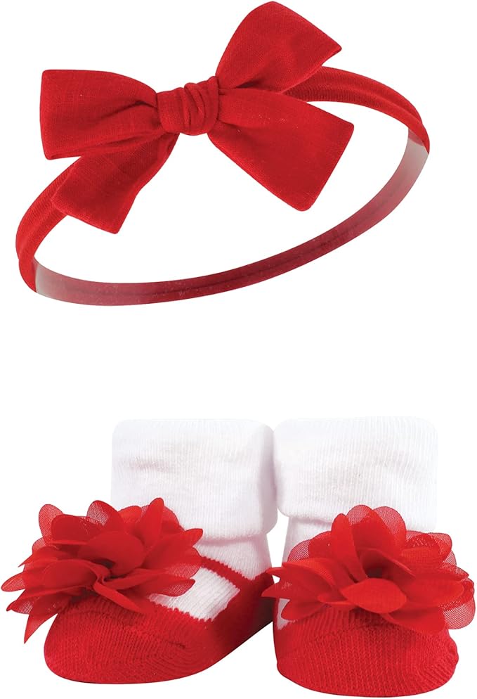 Hudson Baby Girl's Headband and Socks Giftset