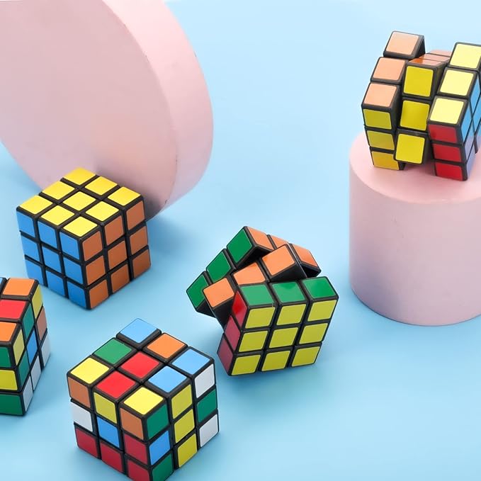 100 Pack Mini Cube Bulk, 1.18 Inch 3x3x3 Small Puzzle Cubes Set, Birthday Party Favors, Classroom Rewards Prizes, Stocking Stuffers, Easter Basket Fillers for Kids