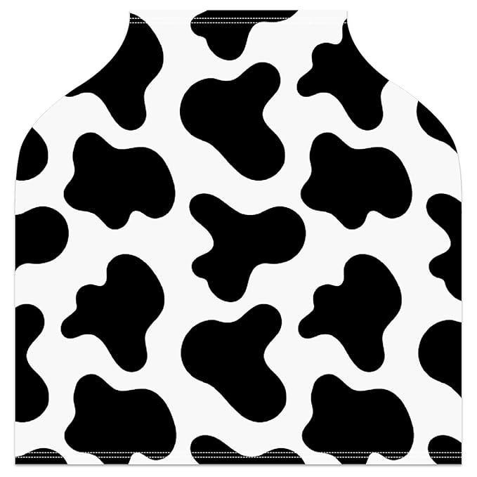 Baby Car Seat Stroller Covers Black Cow Spot Print Nursing Cover Breastfeeding Scarf Soft Breathable Stretchy Coverage Carseat Canopy Cover for Boys and Girls Soft Breathable Multi Use