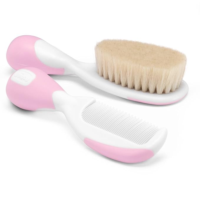 Chicco My First Beauty Set 5-in-1, Chicco Hygiene Set for Newborns, Products for Hygiene Children, Comb, Brush, Nail Scissors, Thermometer and Bath Sponge, Baby Accessories 0 Months, Pink