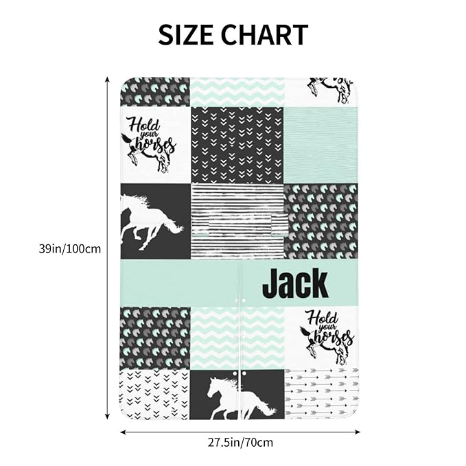 Personalized Running Horse Baby Car Seat Canopy for Babies with Name, Custom Baby Car Seat Covers for Boys and Girls, Opening Minky Nursing Breastfeeding Cover Infant Carseat Canopies for Newborn