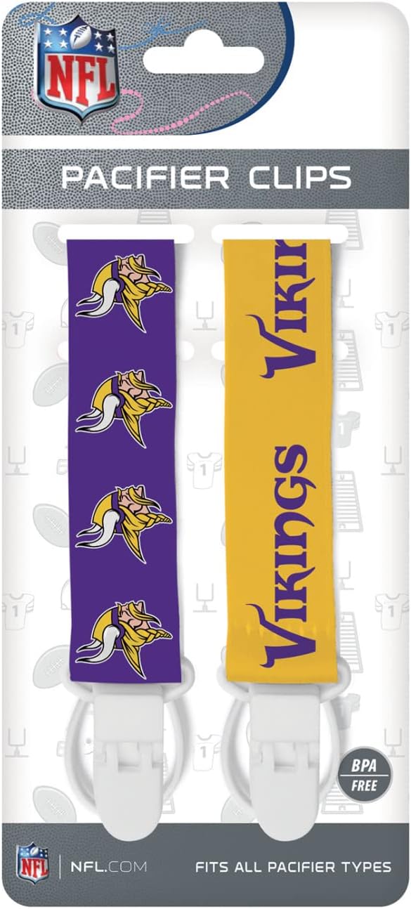 BabyFanatic Officially Licensed Unisex Pacifier Clip 2-Pack - NFL